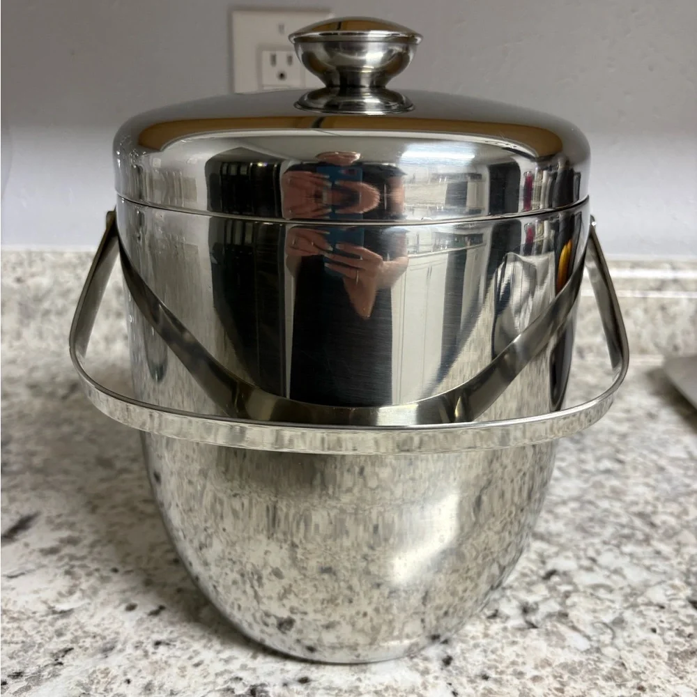 Threshold Stainless Steel Ice Bucket With Tongs And Lid Sleek Design Tongs Fit